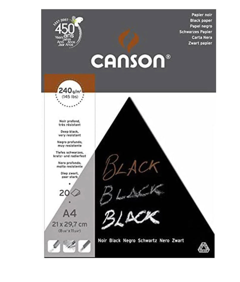 A4 Deep Black Drawing Pad 240gsm 20sheets