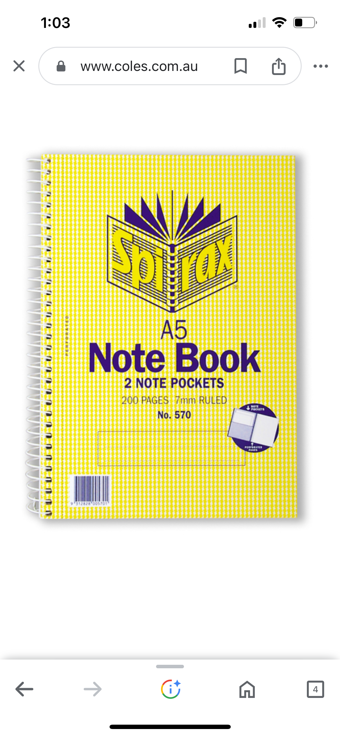 Spirax notebook