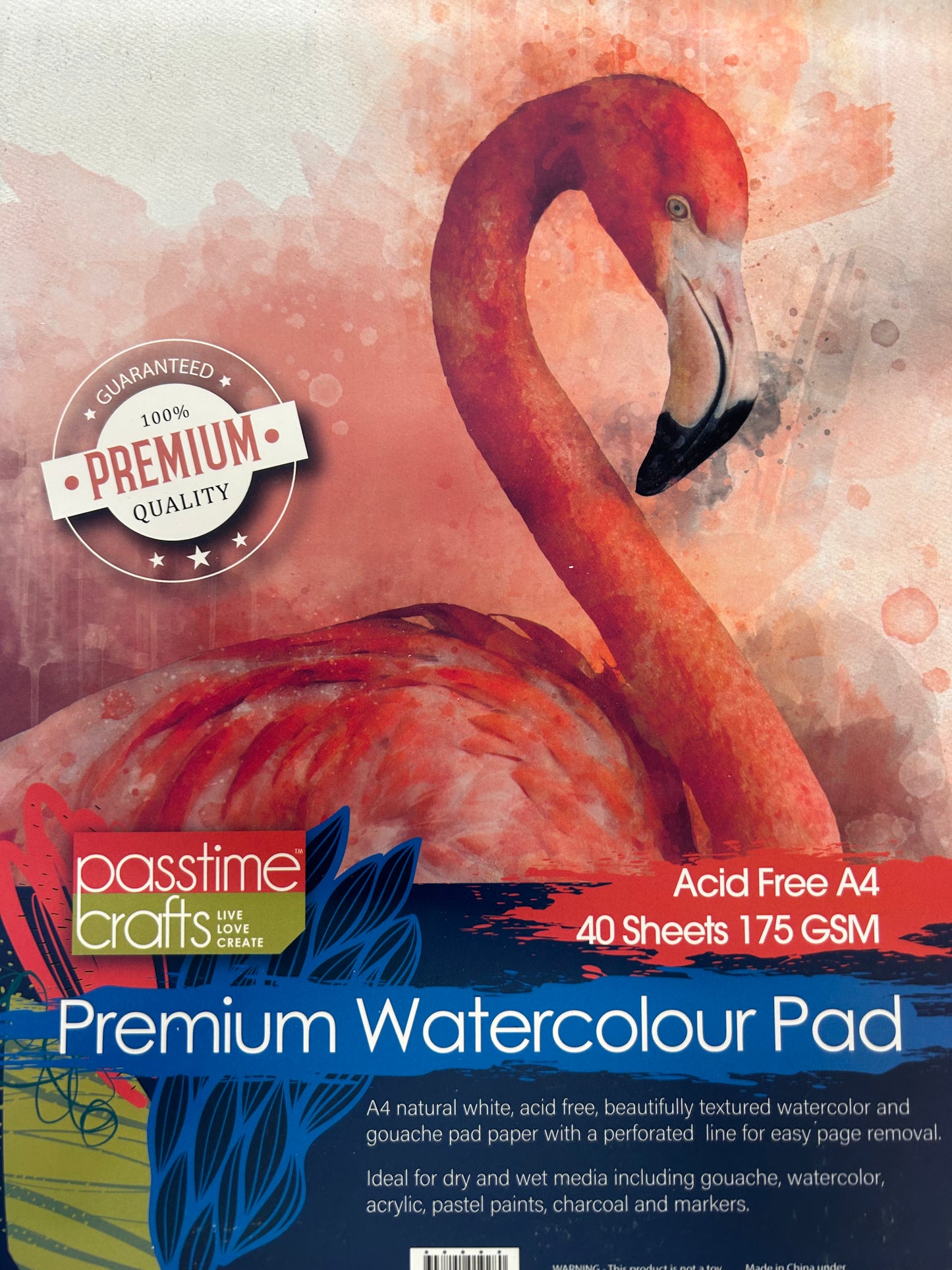 Premium Watercolour Paper. A4 Spiral 175GSM 40 sheets