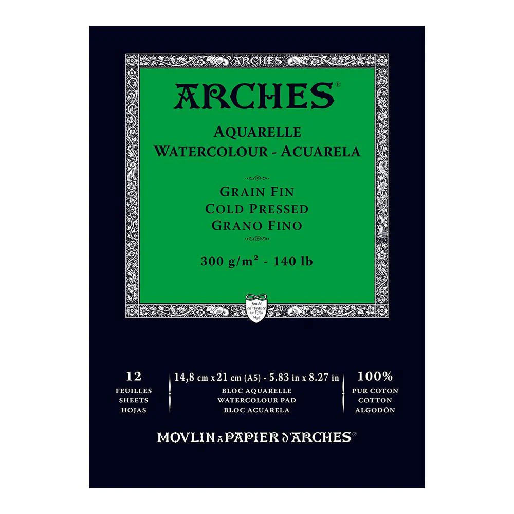 Arches Watercolour Cold Pressed 300gsm A5 Pad 12 Sheets