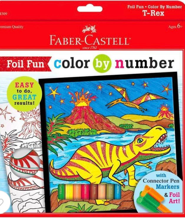 Colour by numbers holographic T-Rex