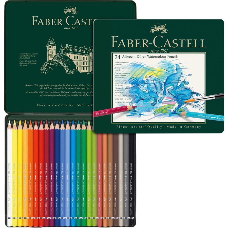Albrecht Dürer Watercolour Pencils, Assorted – Tin Box of 24