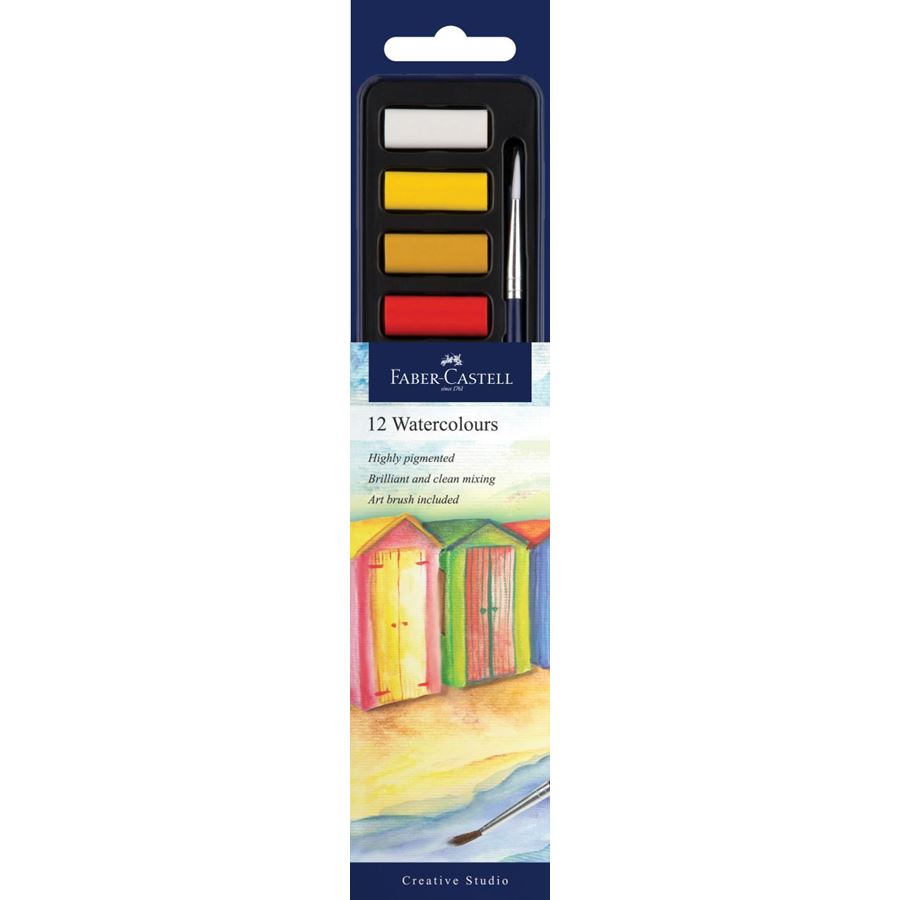 Faber Castell Creative Studio Watercolour Paint Pan – Tin of 12