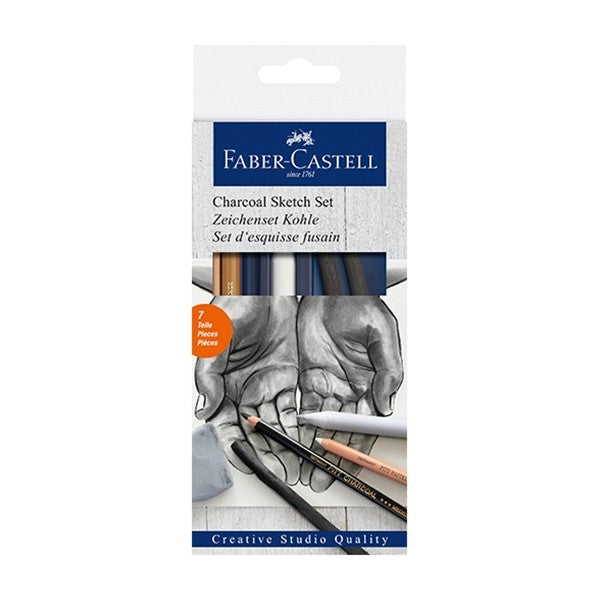 Faber Castell Creative Studio Mixed Media Sketch Set, Charcoal – Set of 7