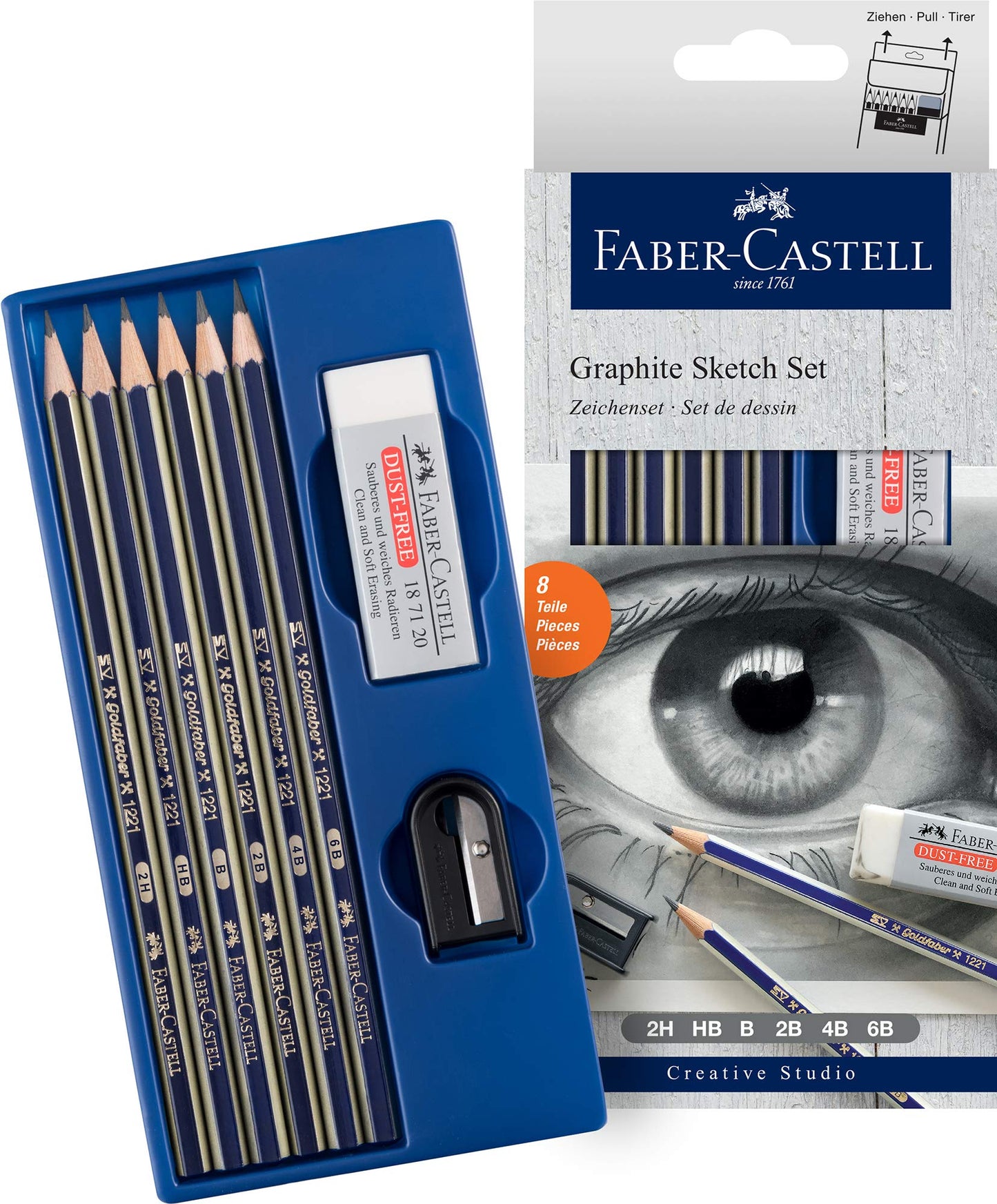 Faber Castell Creative Studio Mixed Media Sketch Set, Graphite – Set of 8