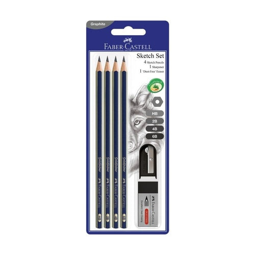 Faber Castell Goldfaber Graphite Pencil Sketch Set, Assorted – Set of 6