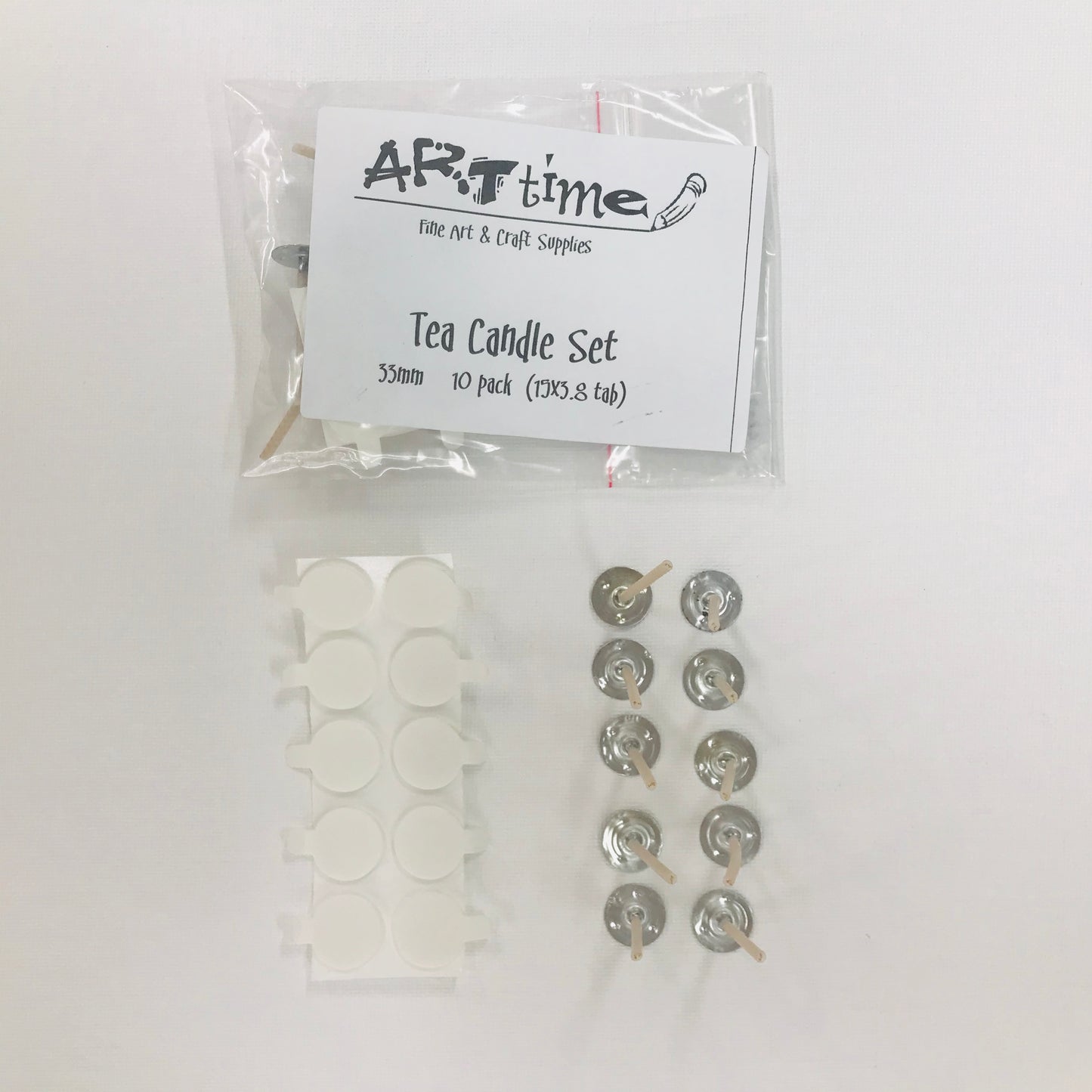 Candle Tea Light Wick & Stickums 10pk