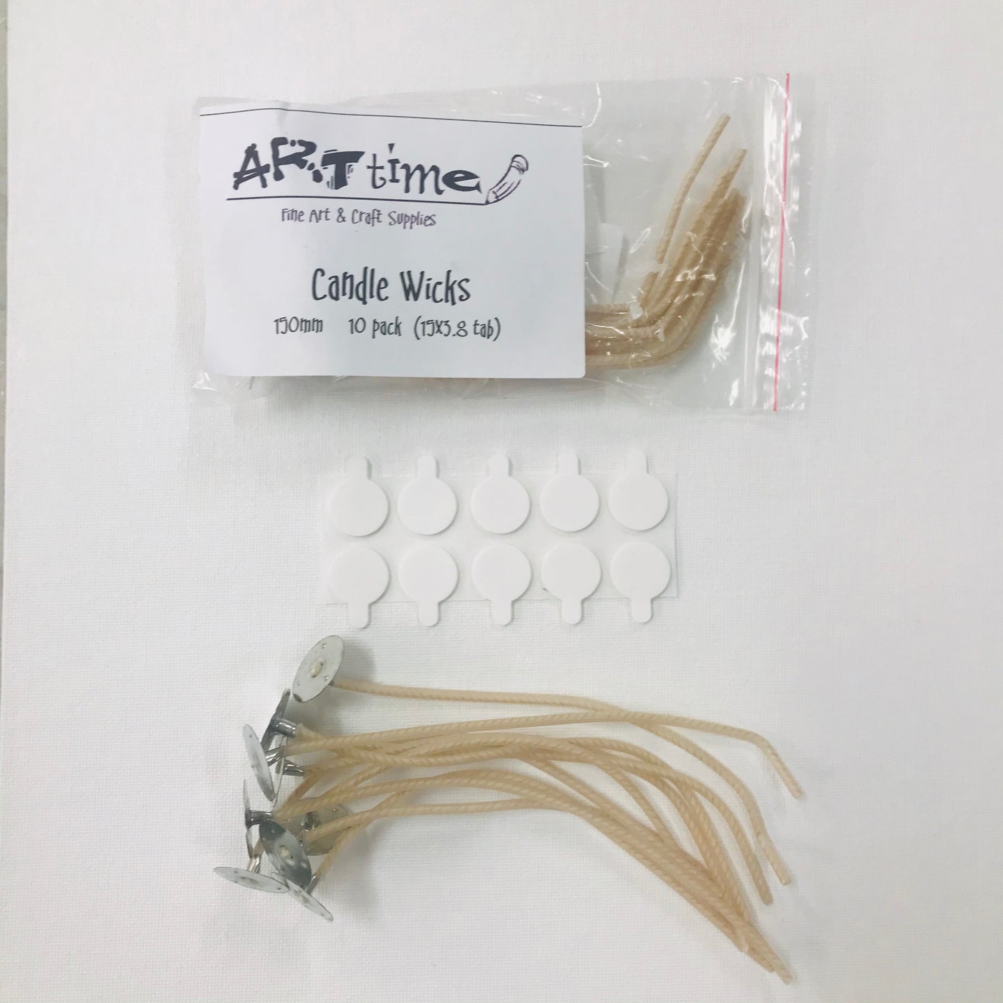 Candle Wick & Stickums 150mm 10pk