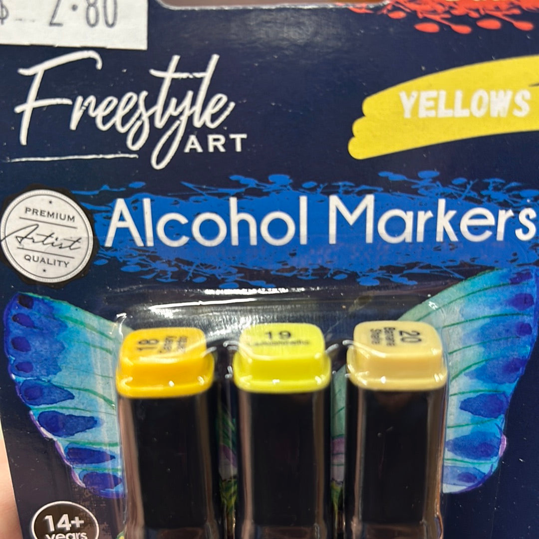 Duel Tip Alchohol Marker 3 Pack