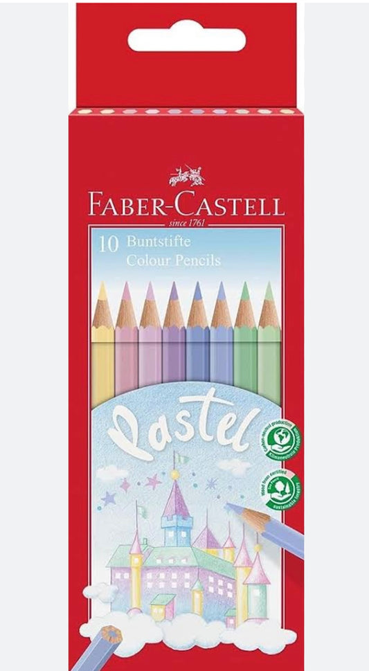 Faber Castell Pencils, Assorted– Pack of 10 Pastels