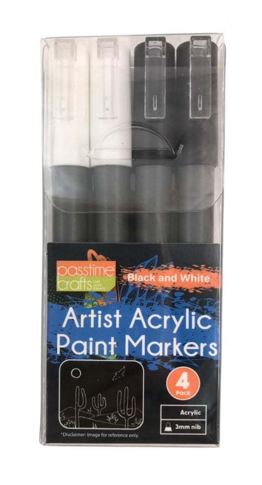 Black and white Acrylic paint pens