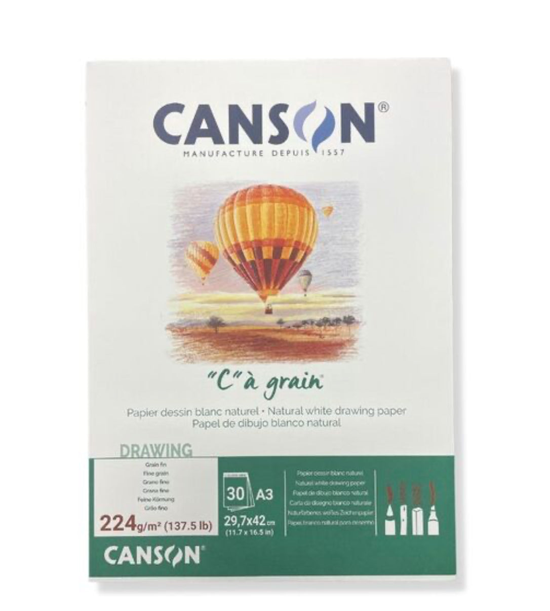 Canson Natural White Drawing Pad 29.7x42cm 224gsm