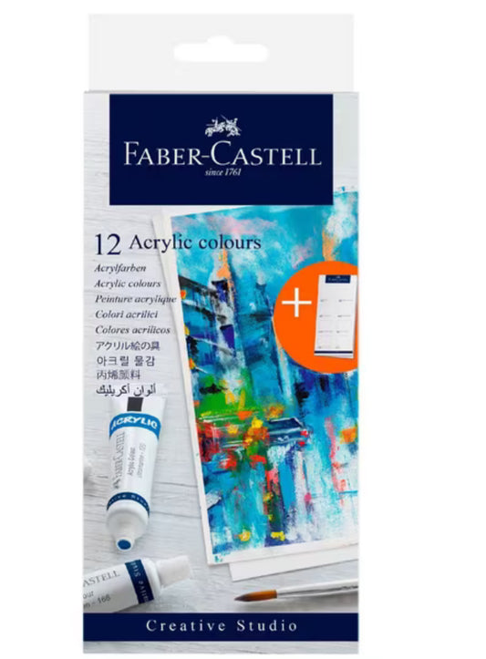 Faber Castell Creative Studio Acrylic Paint Set – Pack of 12 x 12ml