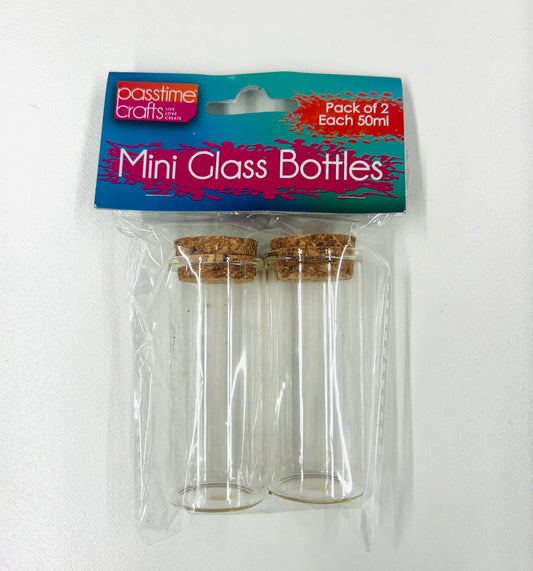 Mini Glass bottle twin pack Cork