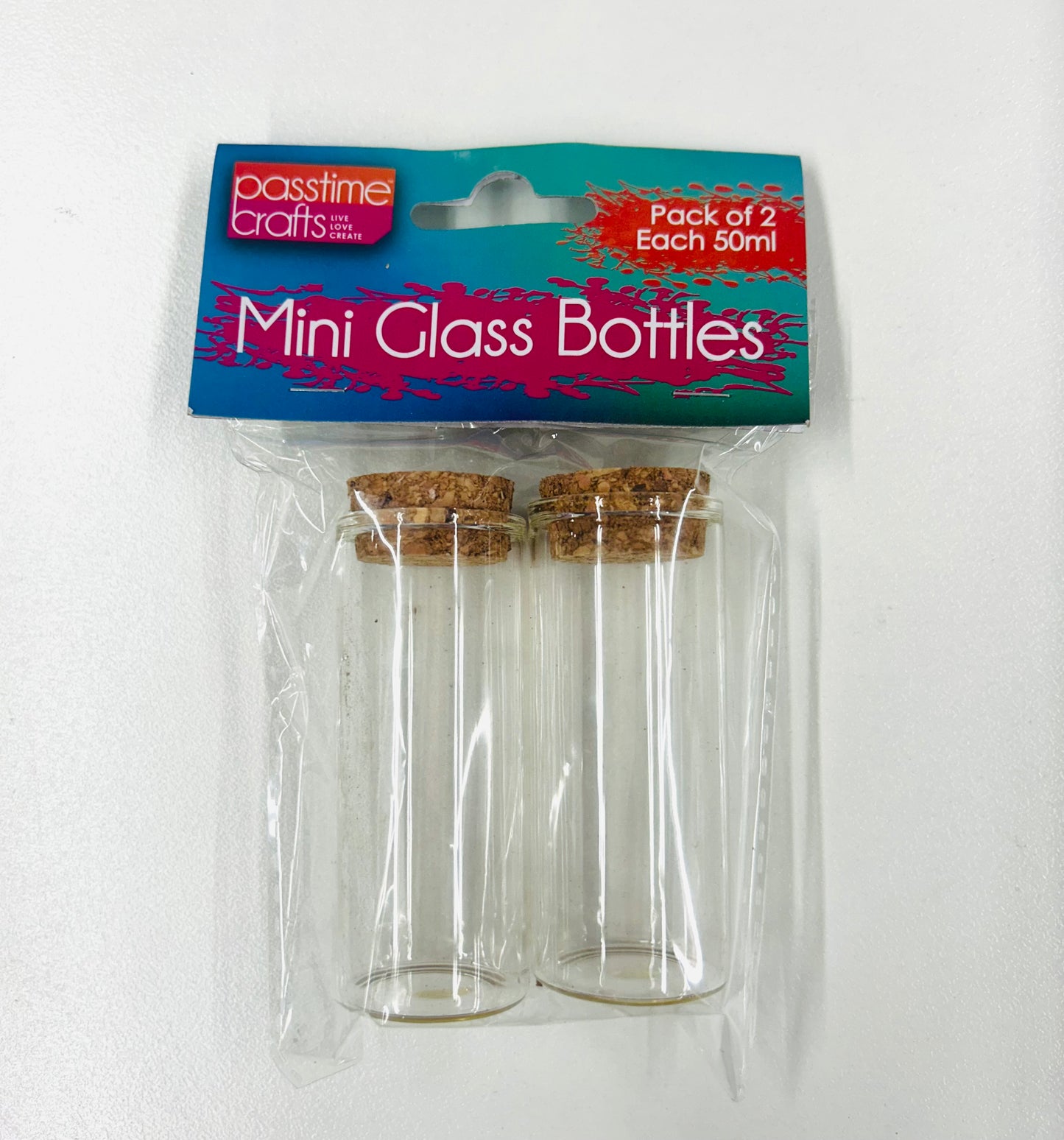 Mini Glass bottle twin pack Cork