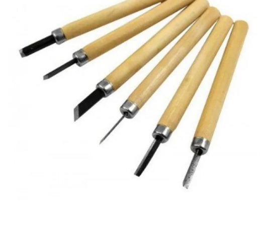 Wood carving set of 6