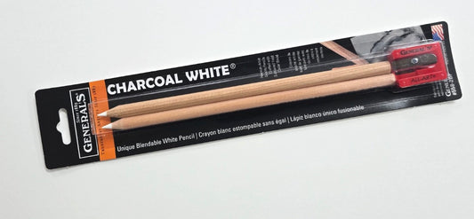 Generals White Charcoal Pencil set plus sharpener