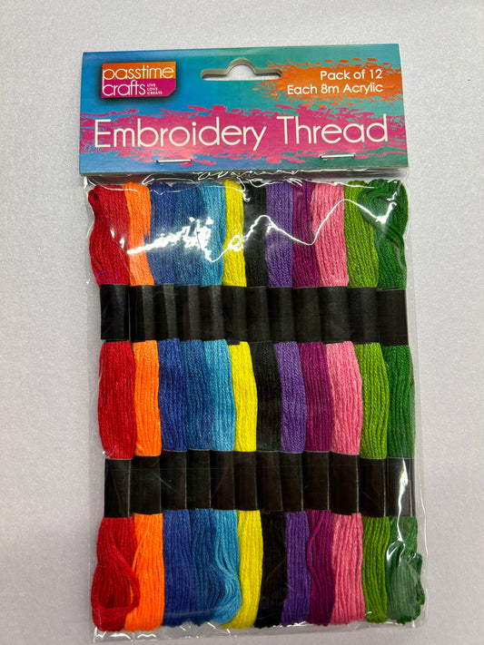 Embroidery thread pack of 12 colours