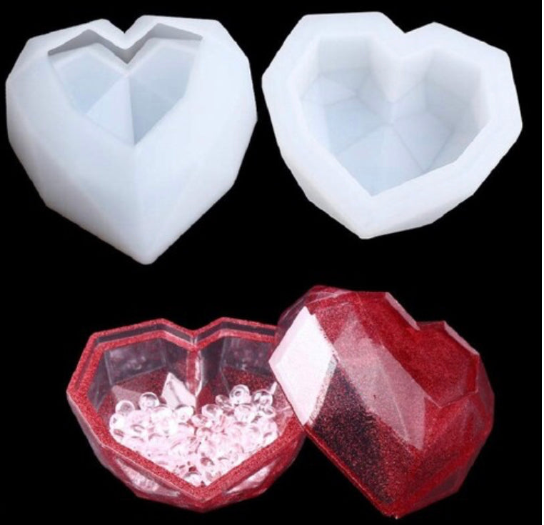Silicone Mould Crystal Heart Box
