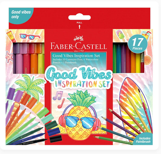 Good vibes inspiration set of 17 Faber Castell Fibre Tip Pens 12