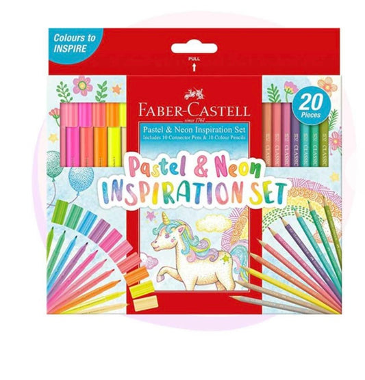 Pastel and neon inspiration set of 20 Faber Castell Fibre Tip Pens 12