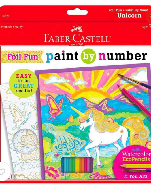Colour by numbers holographic Unicorn