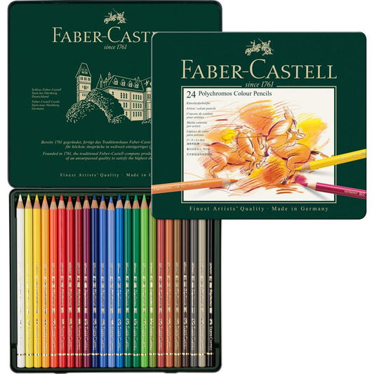 Polychromos Colour Pencils, Assorted – Tin Box of 24