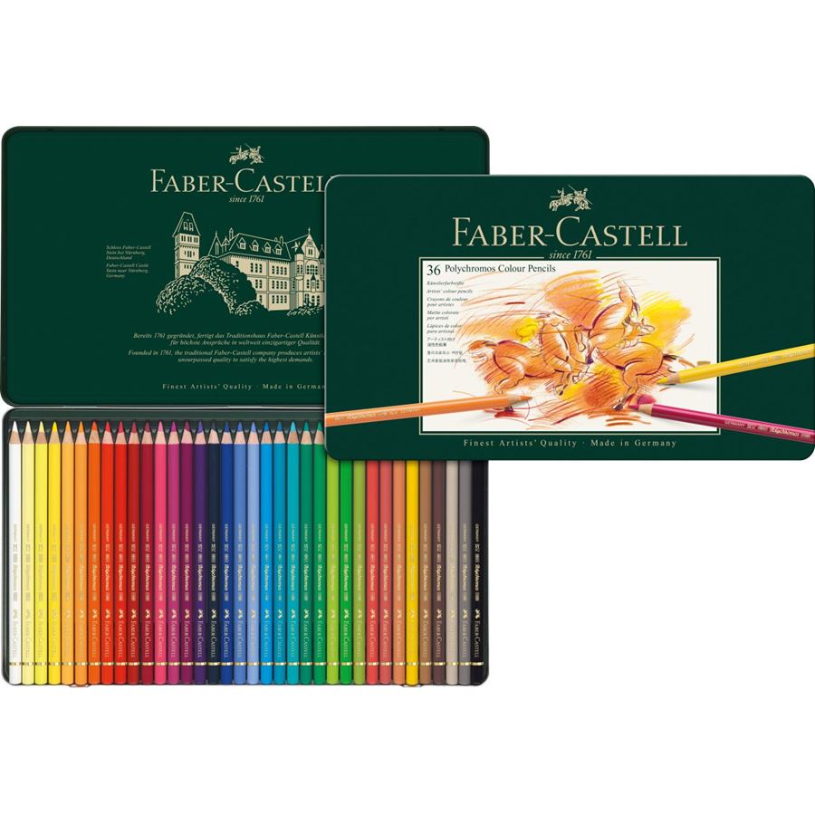Polychromos Colour Pencils, Assorted – Tin Box of 36