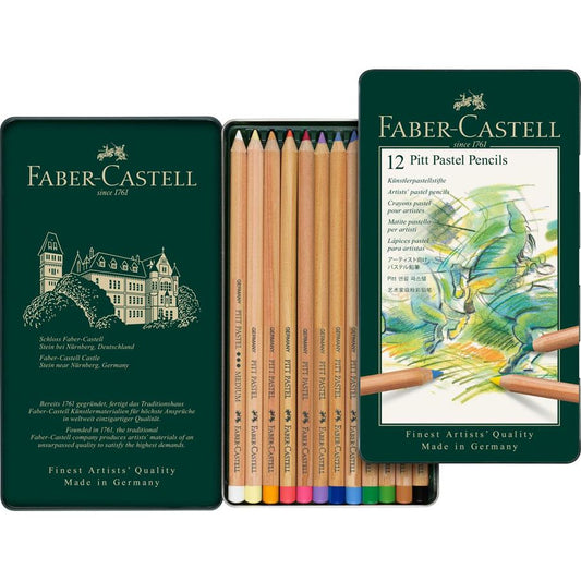 Pitt Pastel Pencils, Assorted – Tin Box of 12