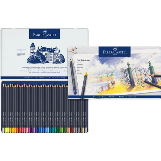 Faber Castell Goldfaber Colour Pencils, Assorted – Tin of 36