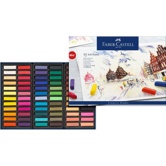 Faber Castell Creative Studio Mini Soft Pastels, Assorted – Cardboard Box of 72