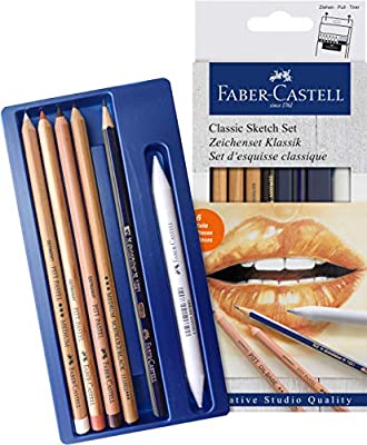 Faber Castell Creative Studio Mixed Media Sketch Set, Classic – Set of 6