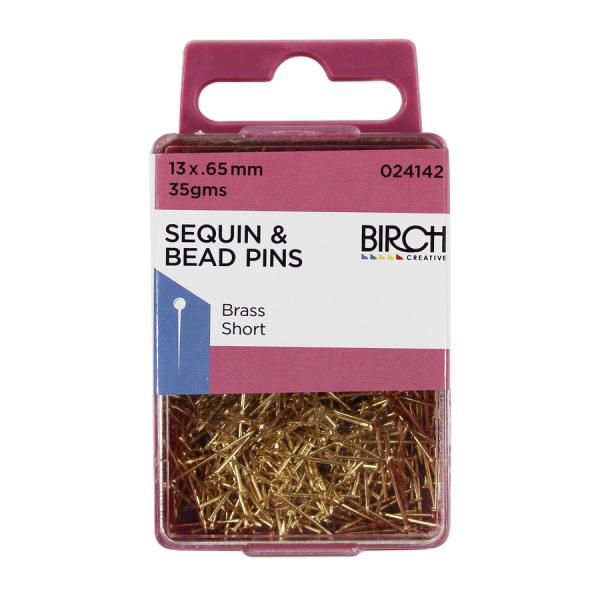 Sequin & Bead Pins - Brass Short