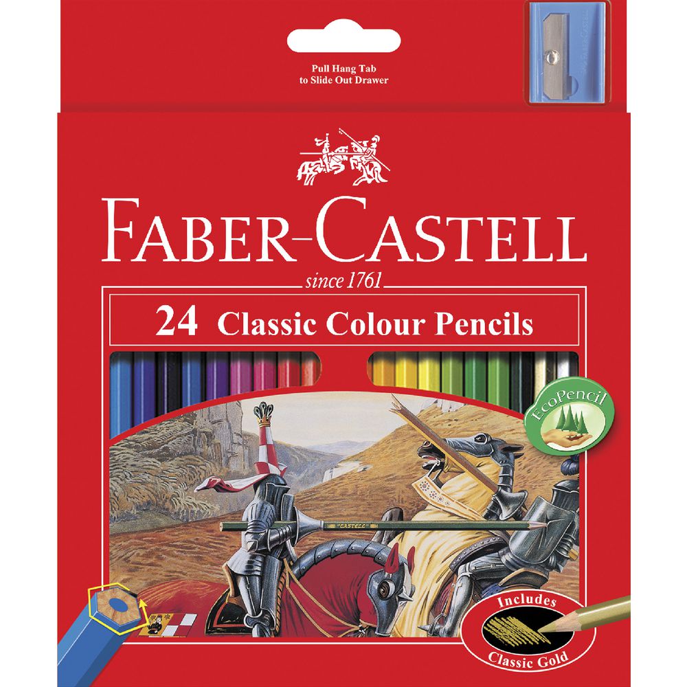 Classic Colour Pencils, Assorted – Pack of 24