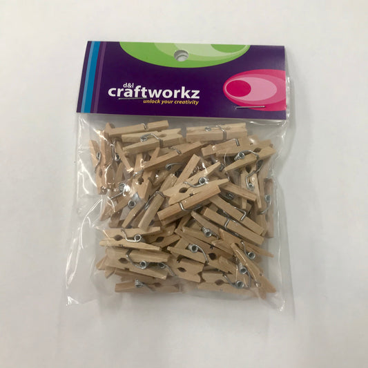 Ultra Mini Pegs Natural x 60pc