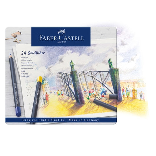 Faber Castell Goldfaber Colour Pencils, Assorted – Tin of 24