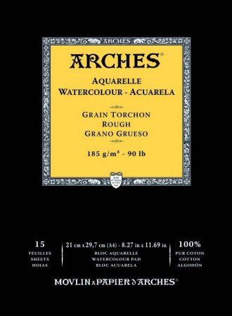 Arches Aquarelle Watercolour Rough 185gsm A3 Pad 15 Sheets