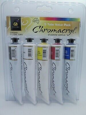 Chromacryl Acrylic Paint 5 x 75ml Tube Set